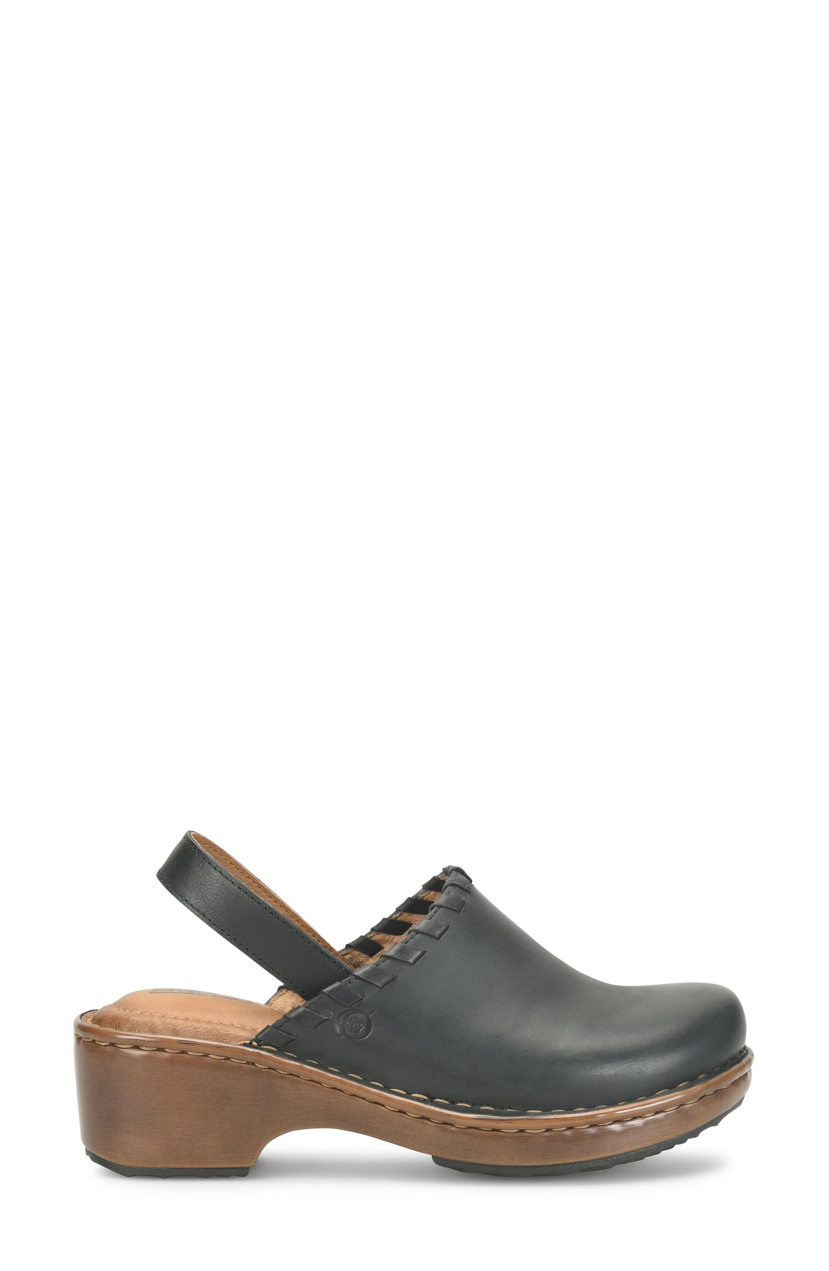 Børn Telly Slingback Clog, Alternate, color, Black Leather