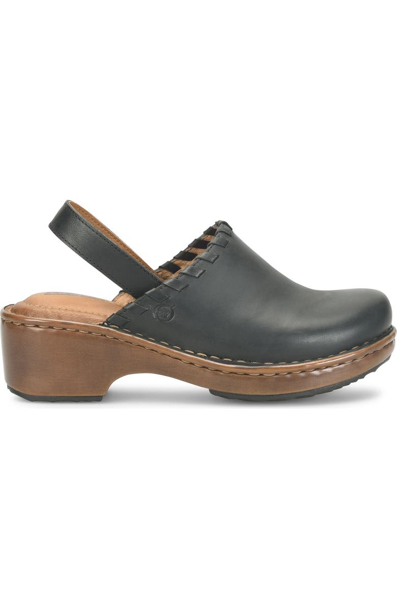 Børn Telly Slingback Clog, Alternate, color, Black Leather