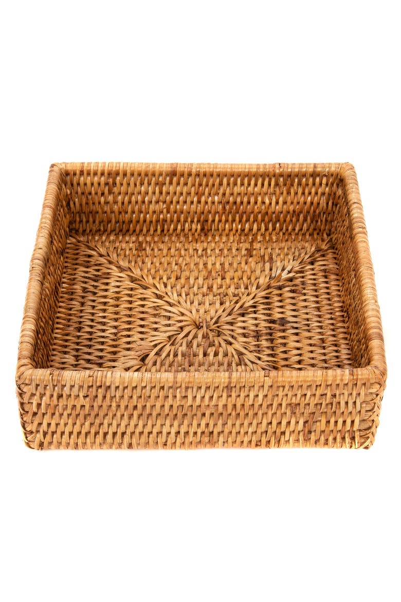 Artifacts Rattan Luncheon Napkin Holder, Alternate, color, Honey Brown
