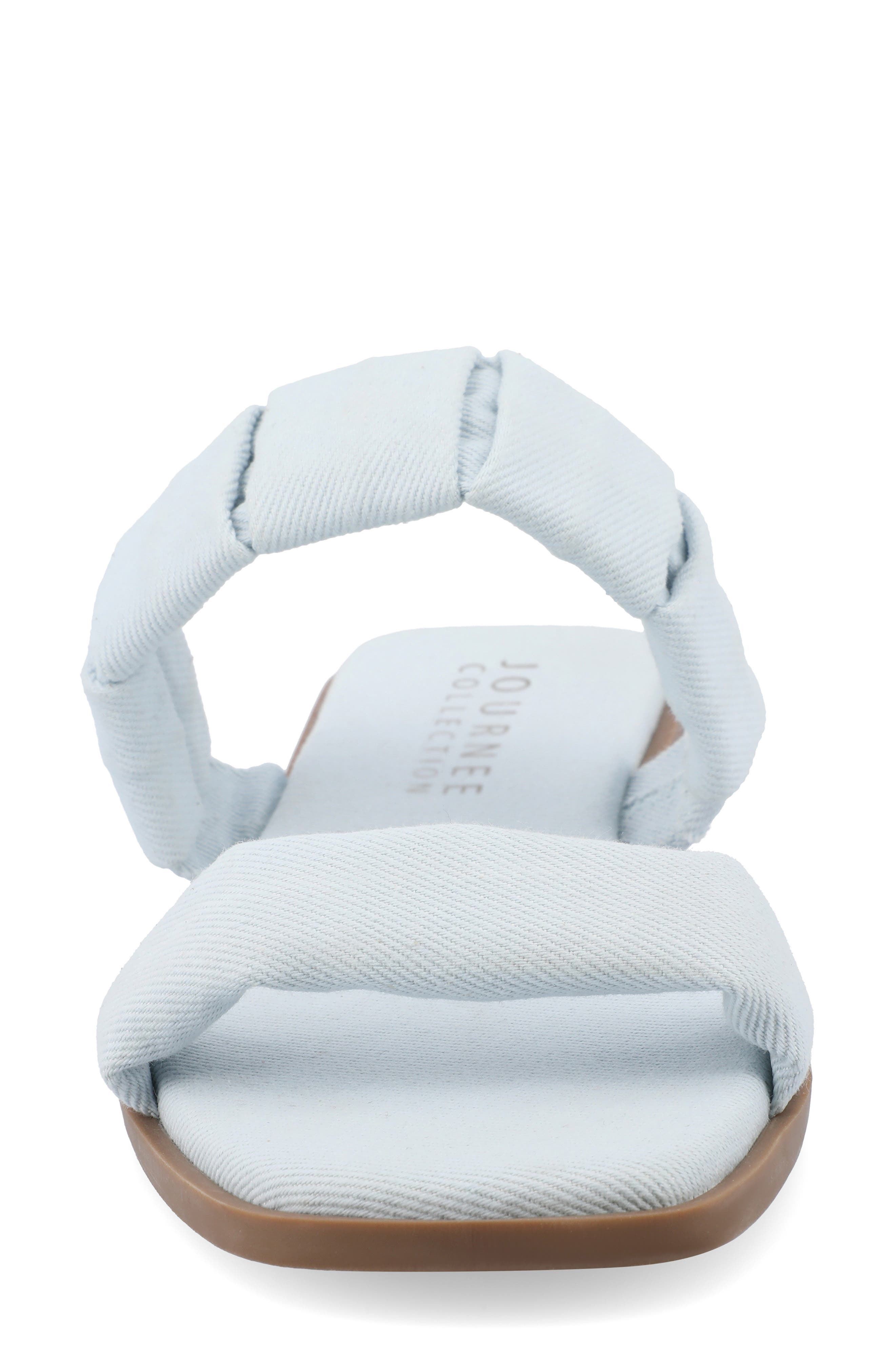 Journee Collection Pegie Flat Slide Sandal, Alternate, color, Light Denim