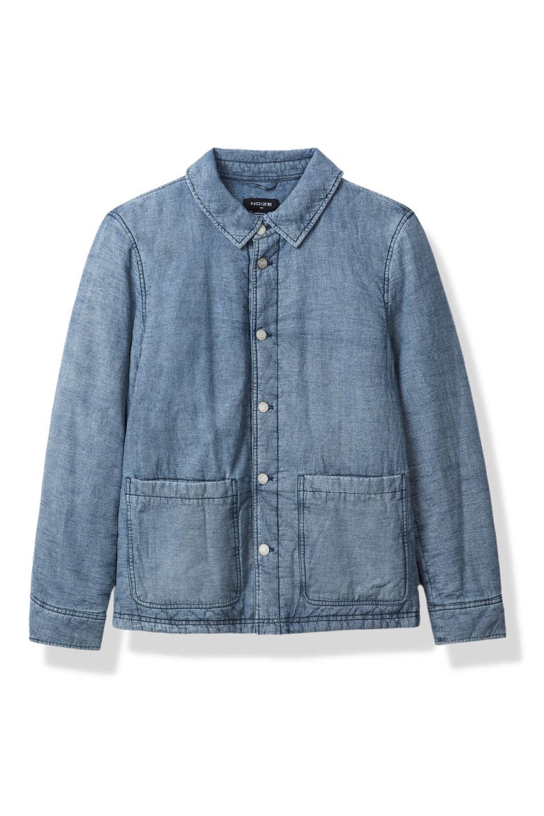 Archie Denim Puffer Shirt Jacket, Alternate, color, LT. INDIGO