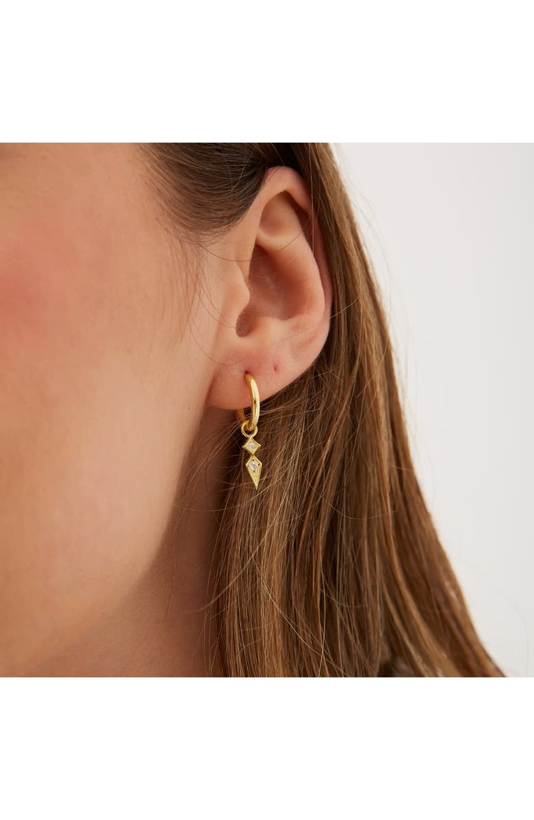 Spero London Sterling Silver Pave Spike Rhombus Drop Earrings, Alternate, color, Gold