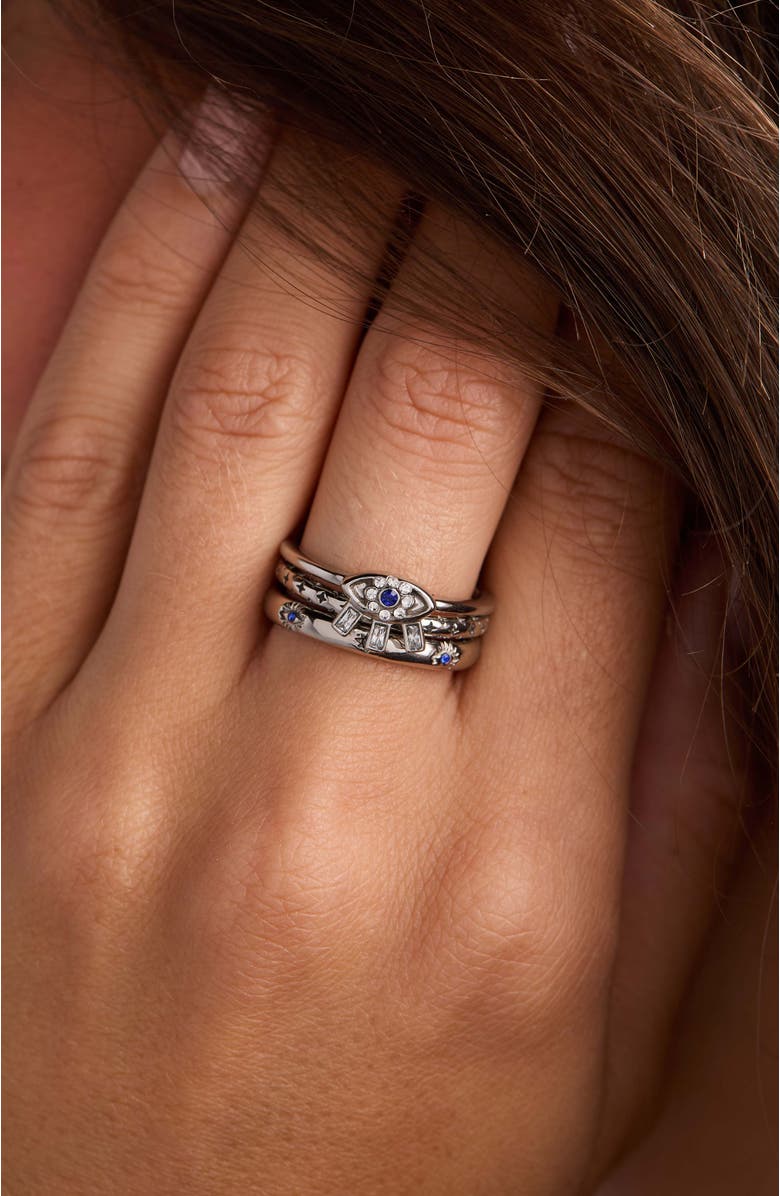 Alex and Ani Evil Eye Stacking Ring Set of 3, Alternate, color, 