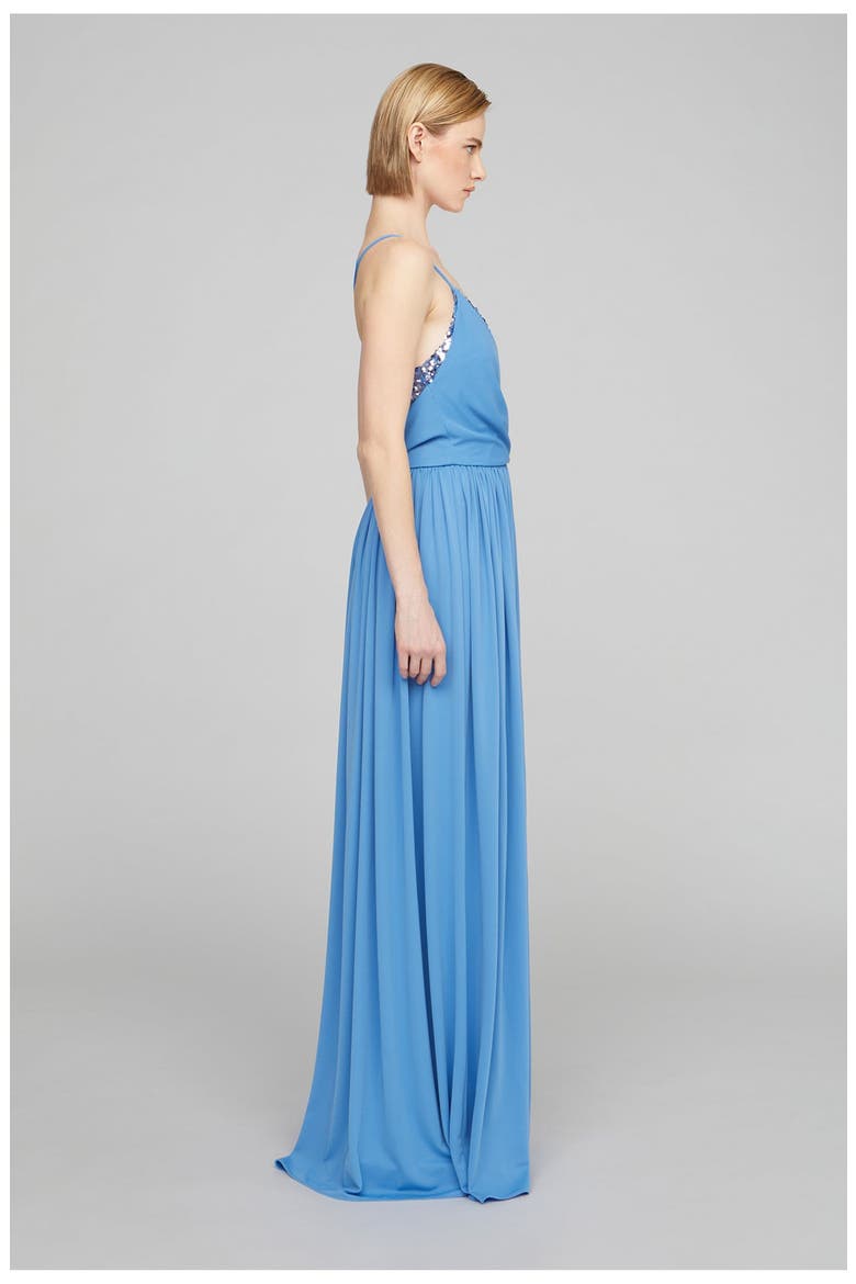 Jeanne Matte Jersey Gown, Alternate, color, French Blue