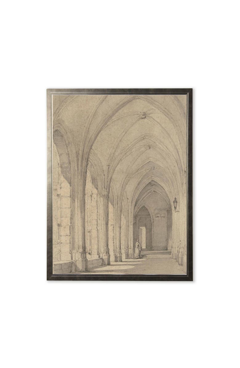 Antique Curiosities Church Hallway Painting Print in Silver Frame, Main, color, Multi