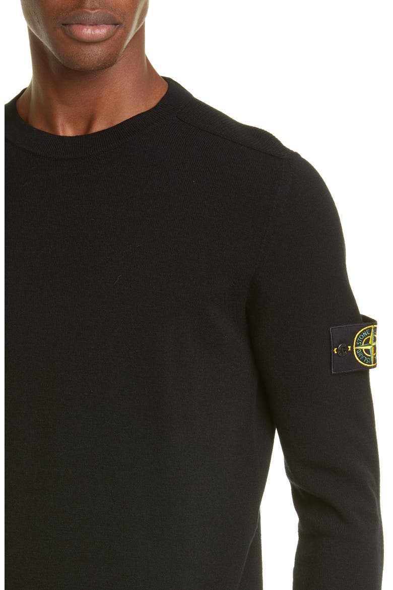 Logo Patch Wool Blend Sweatshirt, Alternate, color, BLACK