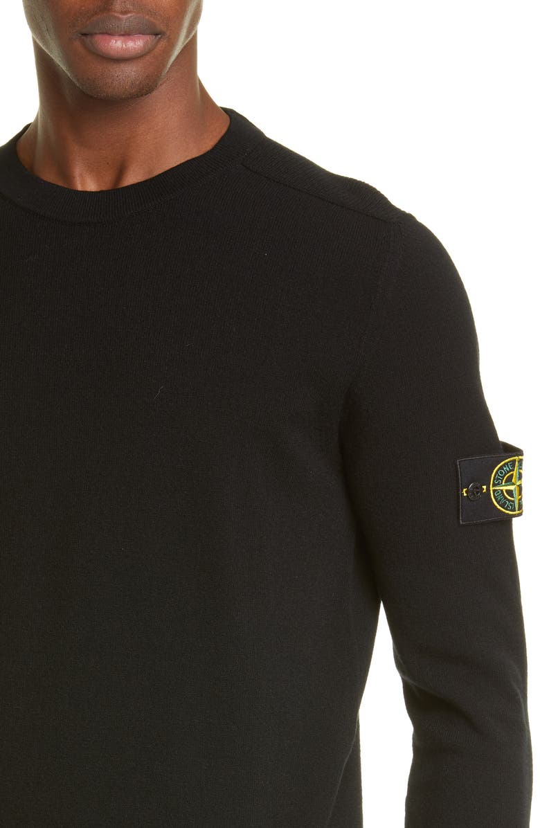Stone Island Logo Patch Wool Blend Sweatshirt, Alternate, color, 