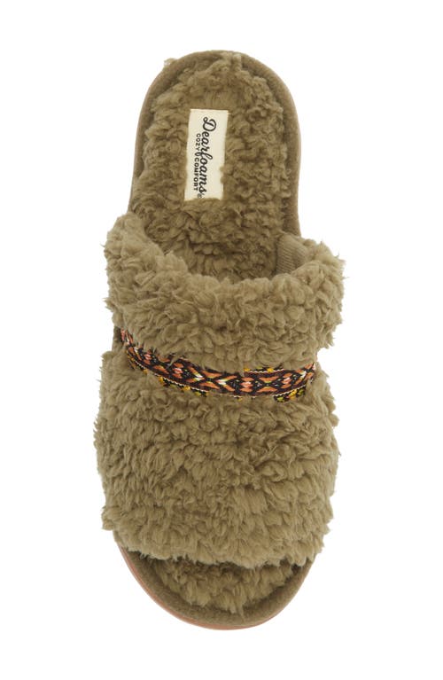 R.g. Barry One Banded Faux Fur Slipper In Green