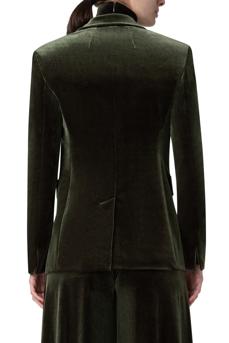 Taddeo Stretch Velvet Jacket, Alternate, color, KALE GREEN