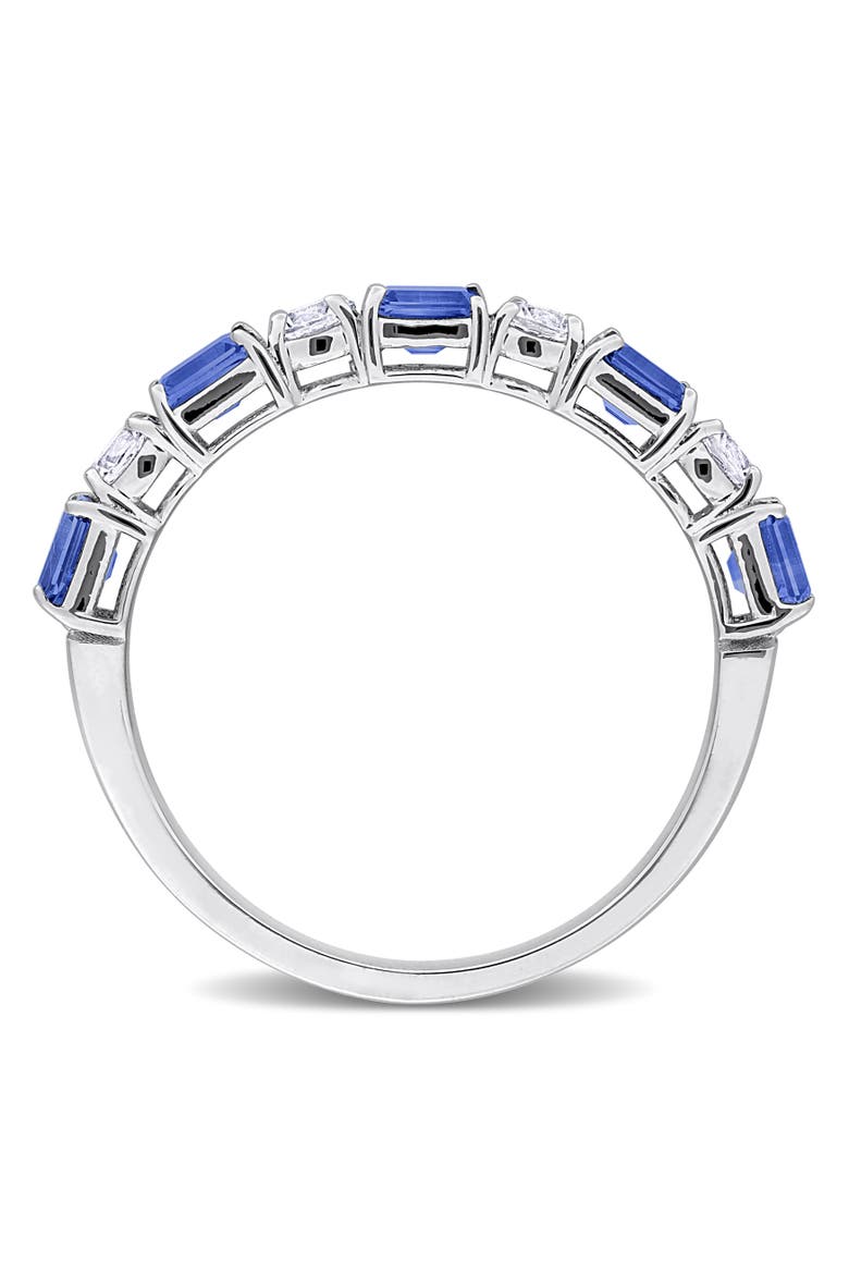 Blue & White Sapphire Semi-Eternity Ring 14k, Alternate, color, Sapphire