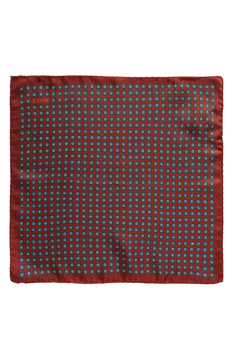 Eton Geometric Silk Pocket Square, Alternate, color, 