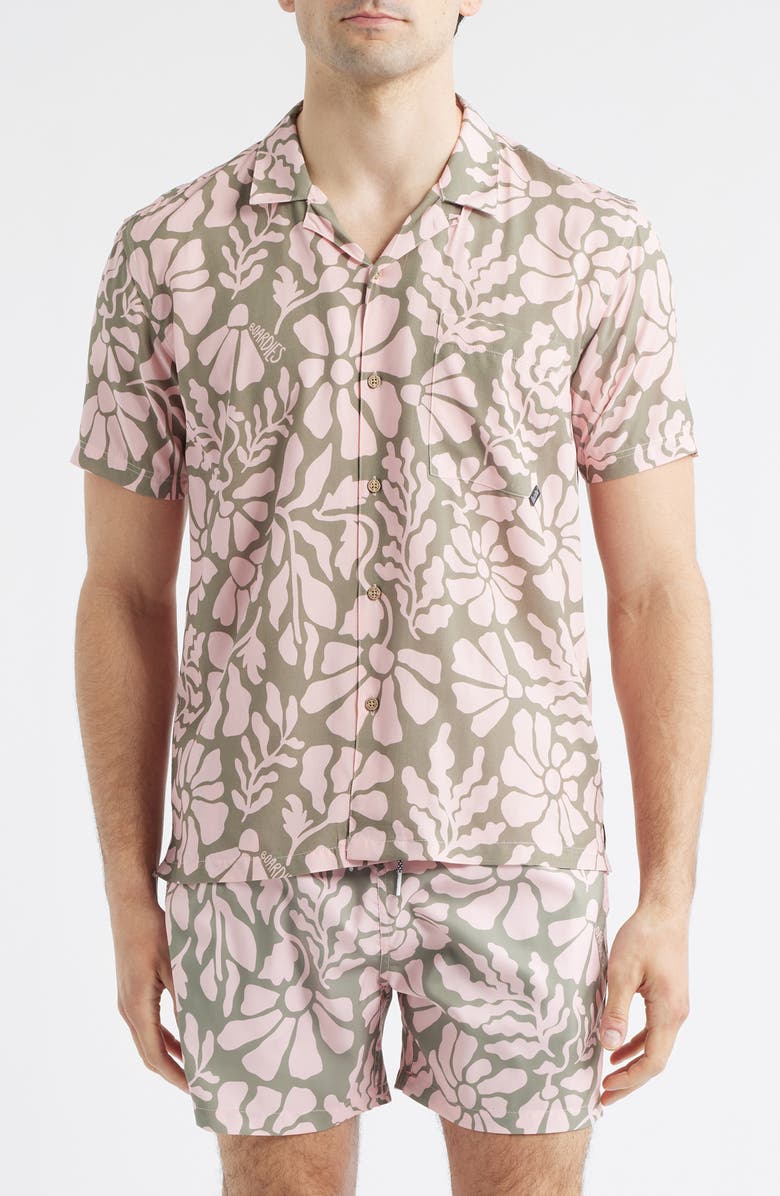 Boardies Floral Print Camp Shirt, Main, color, 