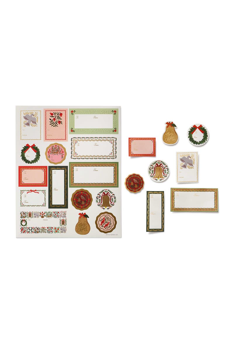 Rifle Paper Co. Christmastide 3-Pack of Gift Tag Label Stickers, Alternate, color, 