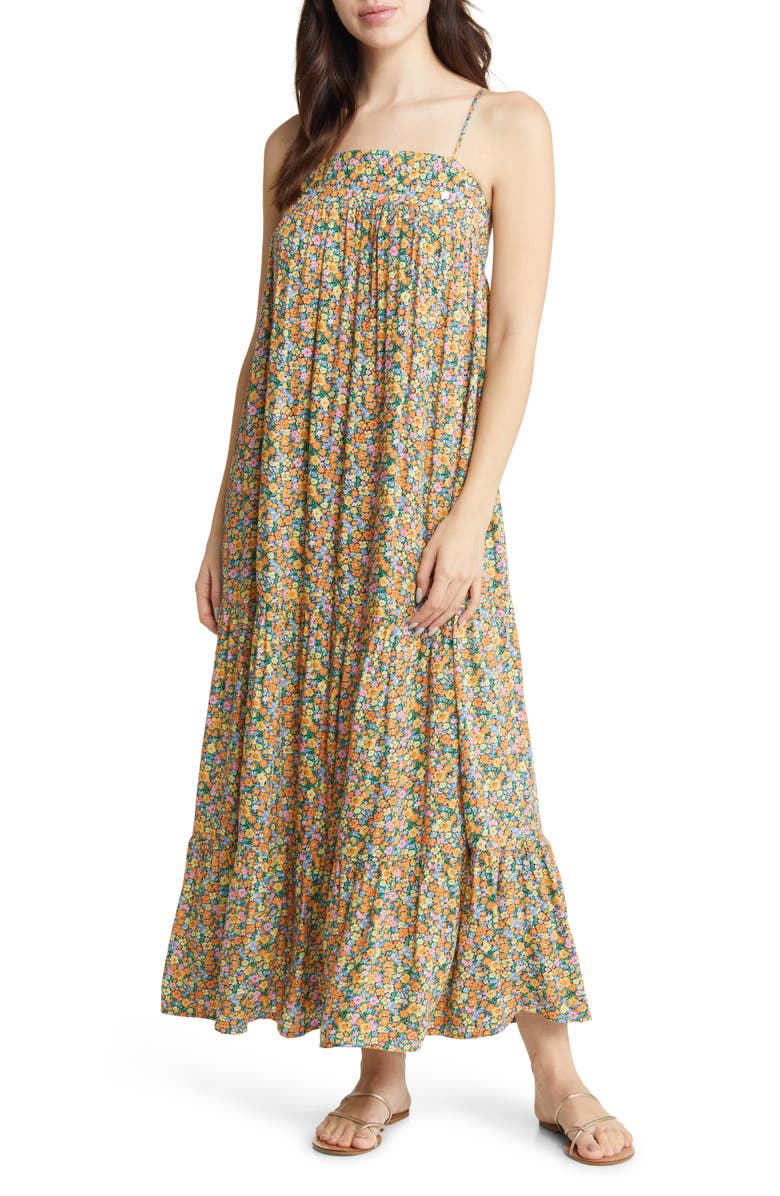Rip Curl Afterglow Ditsy Floral Tiered Maxi Sundress, Main, color, 