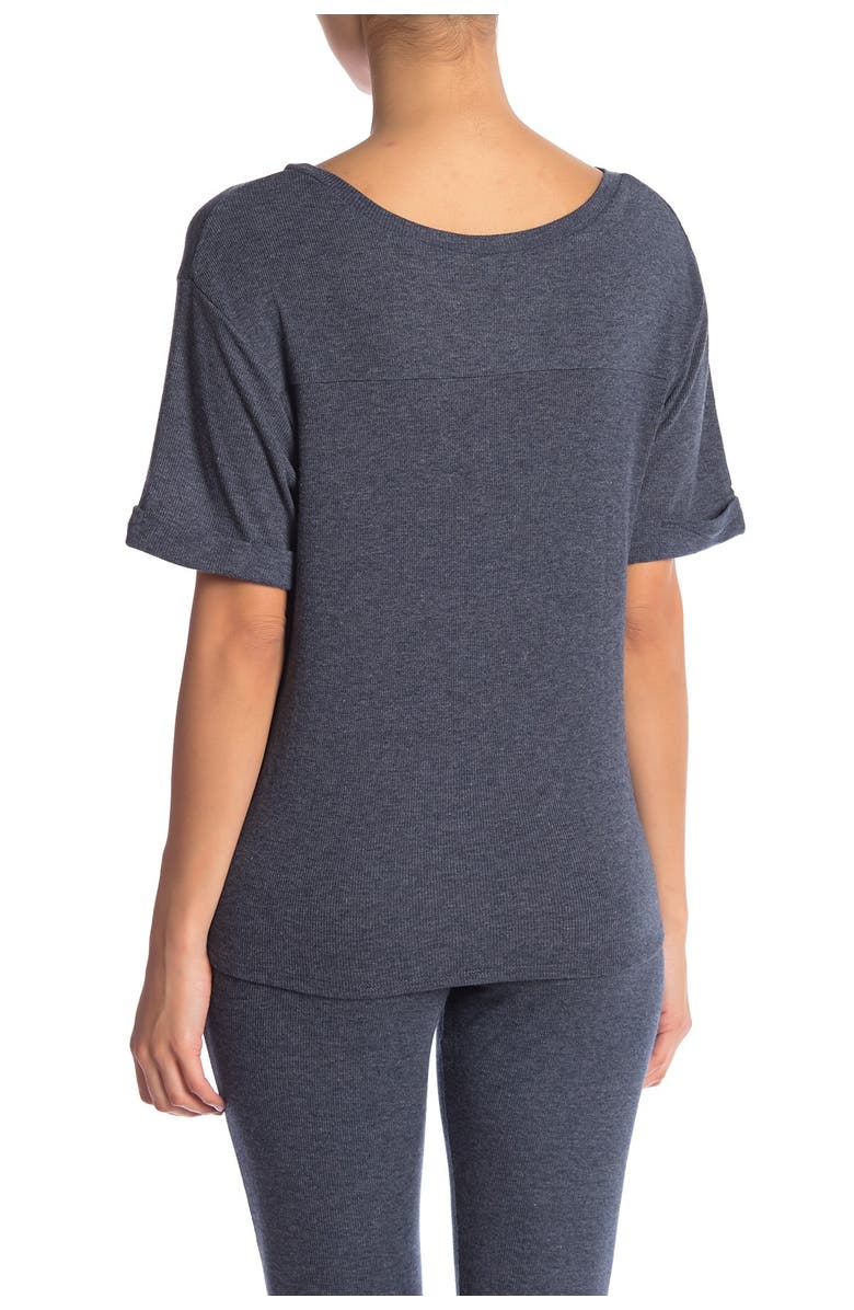 Honeydew Evie Ribbed Knit Lounge T-Shirt, Alternate, color,