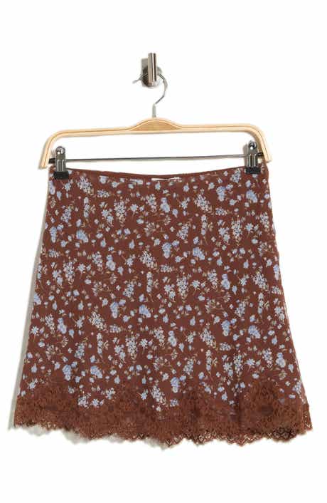 Floral Lace Hem Miniskirt