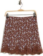 Lush Floral Lace Hem Miniskirt
