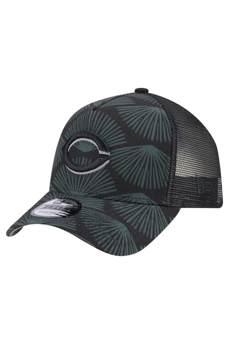 Men's New Era  Black Cincinnati Reds 9FORTY A-Frame Trucker Adjustable Hat, Main, color, Black