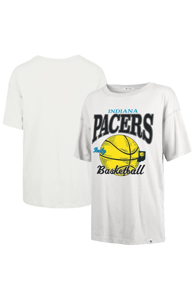 '47 Women's '47 White Indiana Pacers City Edition Down Court Sadie T-Shirt, Main, color,