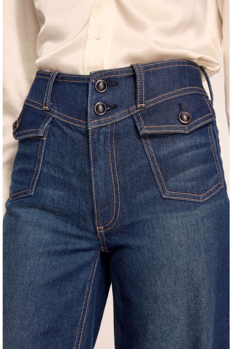 Ciara High Waist Bootcut Jeans, Alternate, color, DARK FADE