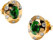 Mark Henry Aurum Oval Cut Emerald Stud Earrings