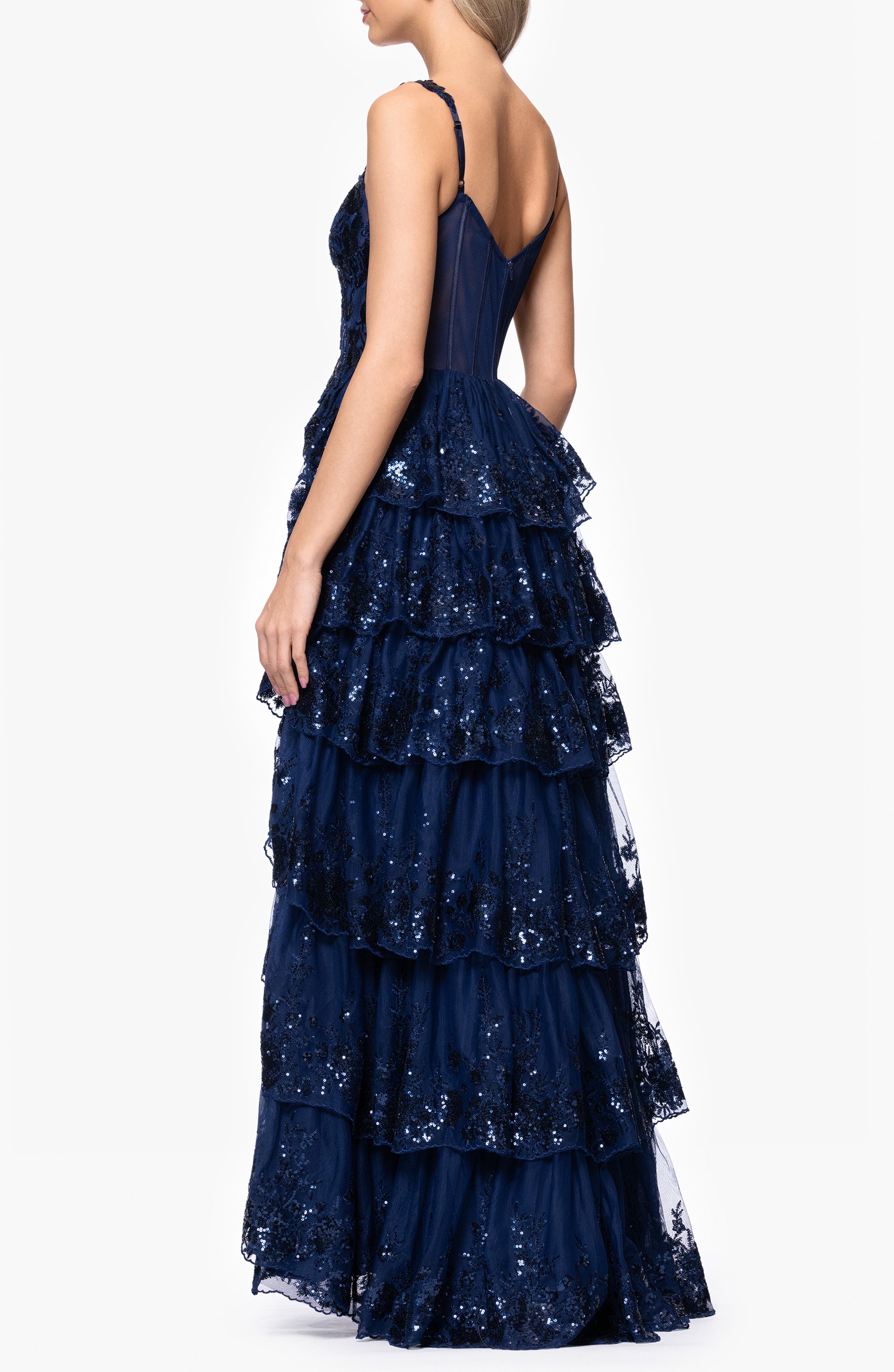 Sequin Layered Ruffle Ballgown - image 4