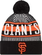 New Era Men's New Era Black San Francisco Giants Striped Cuffed Knit Hat with Pom