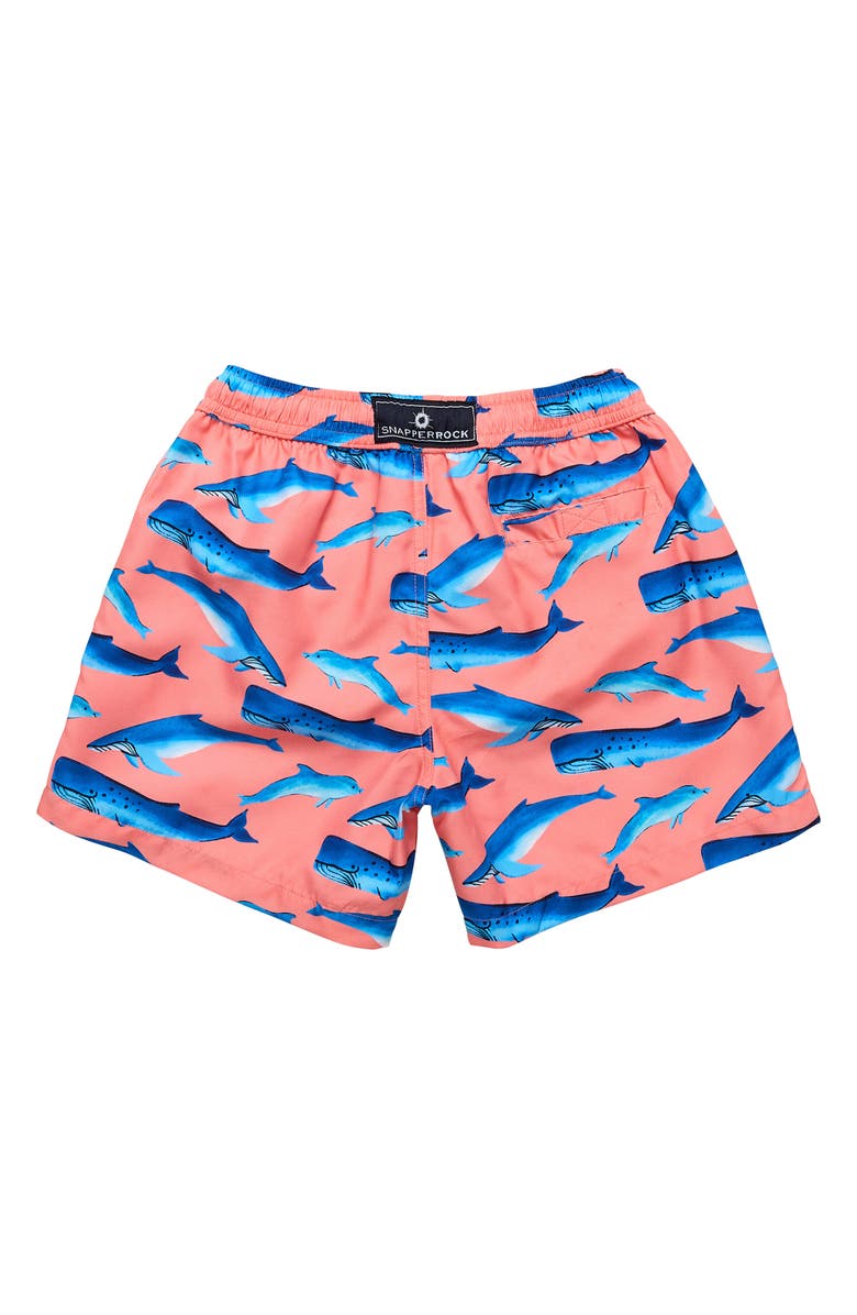 Snapper Rock Kids' Whale Tail Swim Trunks, Alternate, color, Peach