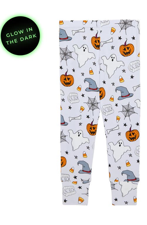 Posh Peanut Kids' Print Fitted Two-piece Pajamas In White
