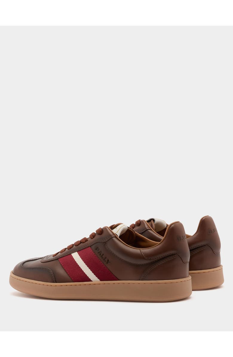 Bally Retro Crest Sneaker In Brushed Leather, Alternate, color, Brown