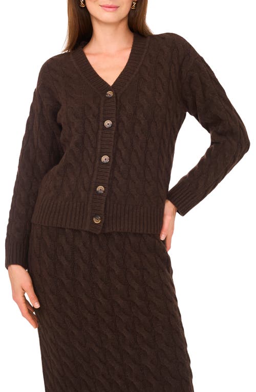Vince Camuto Cable Cardigan In Brown
