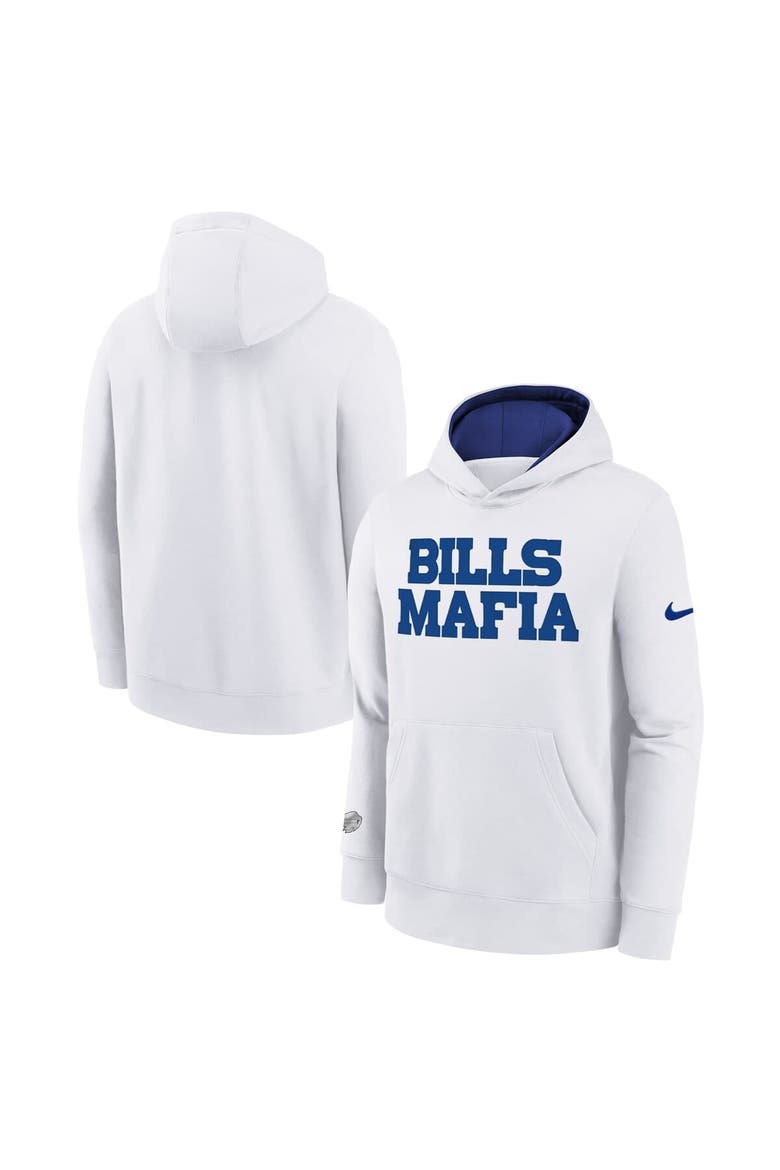 Youth Nike White Buffalo Bills 2025 Rivalries Collection Club Hoodie, Main, color, White