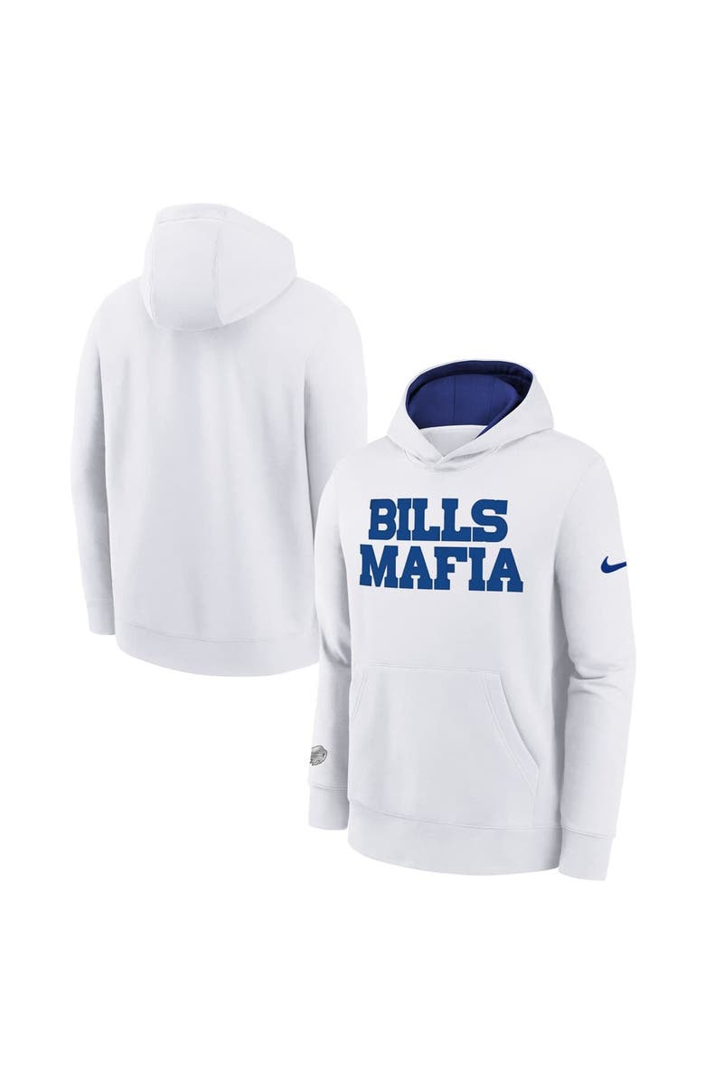 Nike Youth Nike White Buffalo Bills 2025 Rivalries Collection Club Hoodie, Main, color, White