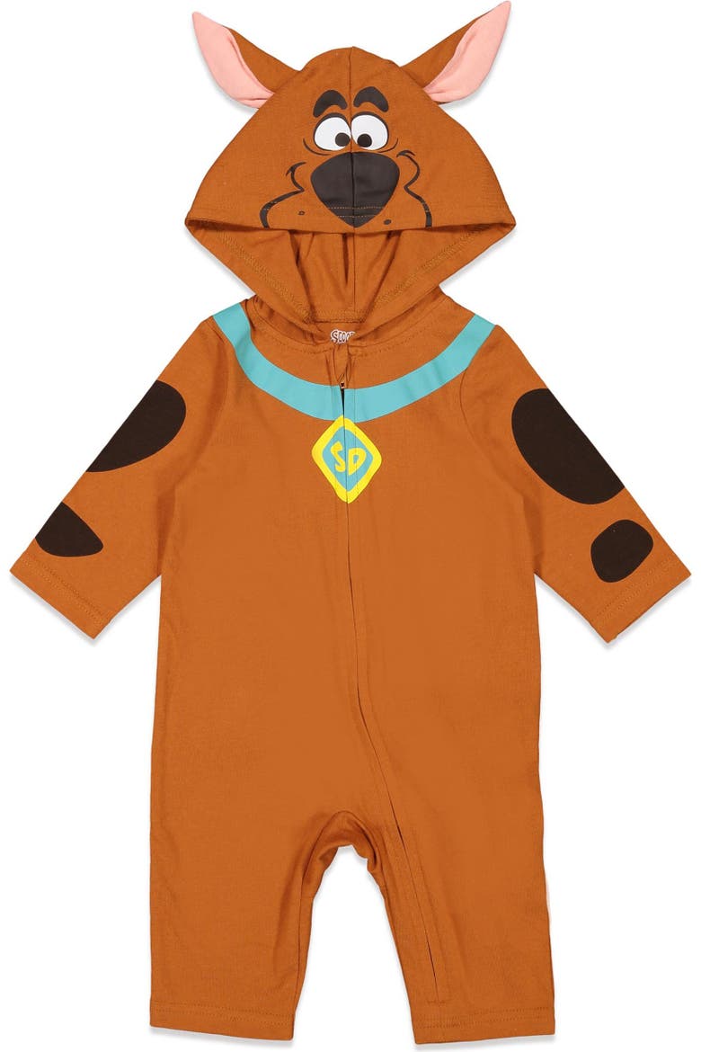 Scooby Doo Hooded Coverall, Alternate, color, Scooby Detail Brown