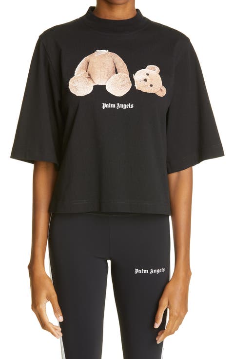 Bear Graphic Crop Cotton Tee