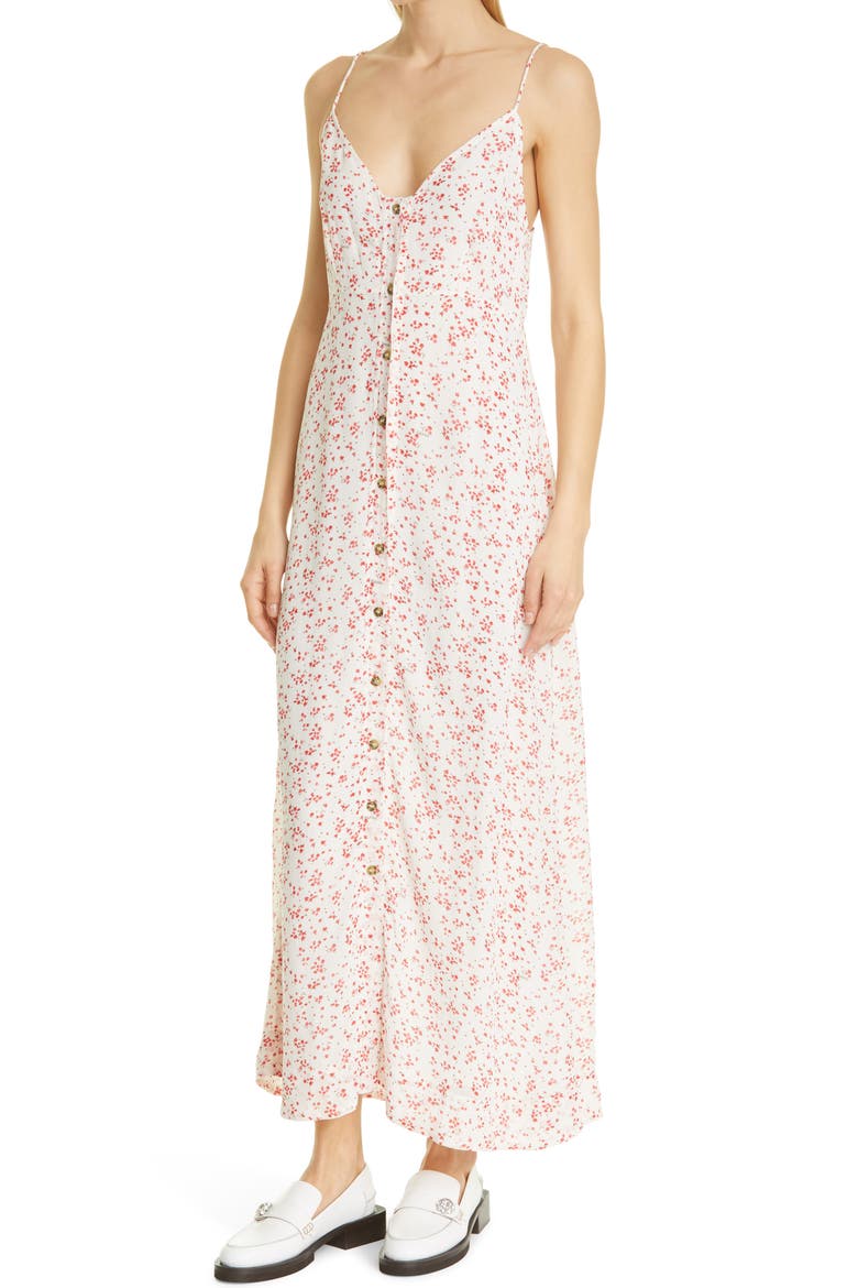 Floral Georgette Tank Dress, Alternate, color, EGRET