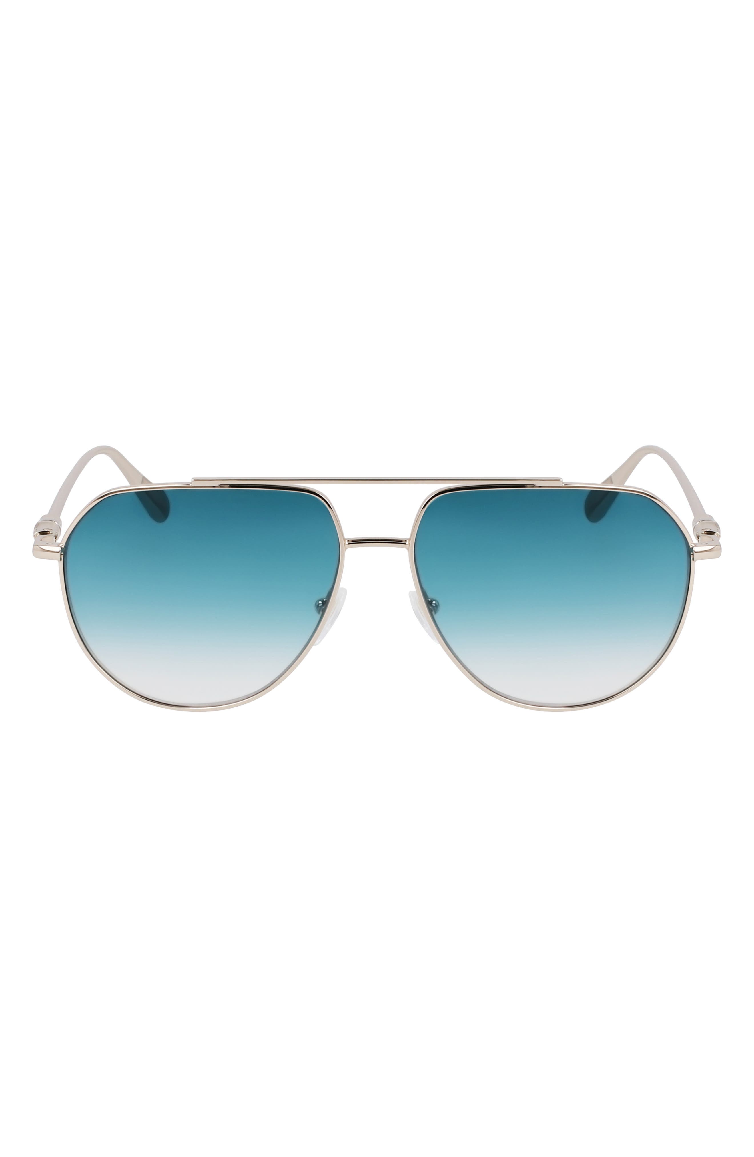 Longchamp Roseau 57mm Gradient Aviator Sunglasses
