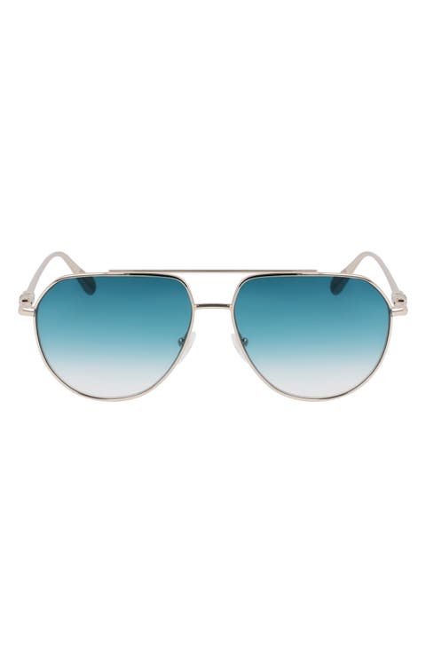 Roseau 57mm Gradient Aviator Sunglasses