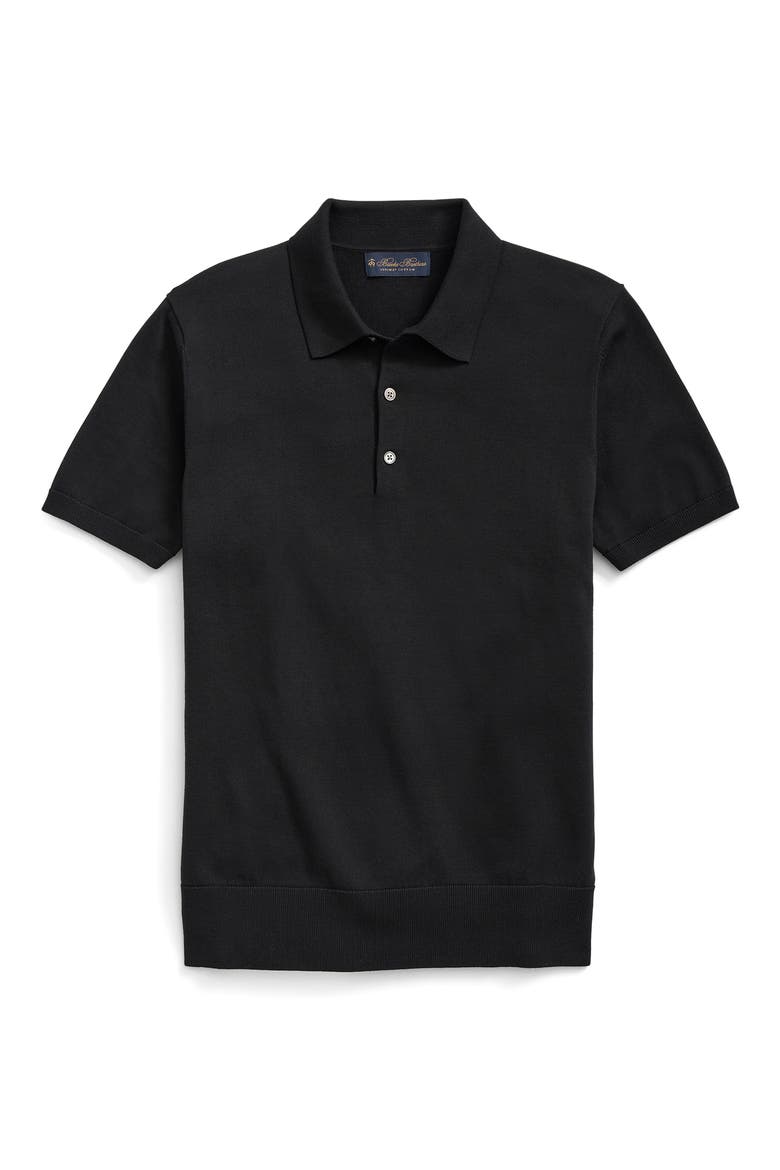 Supima® Cotton Polo Sweater, Main, color, CAVIAR