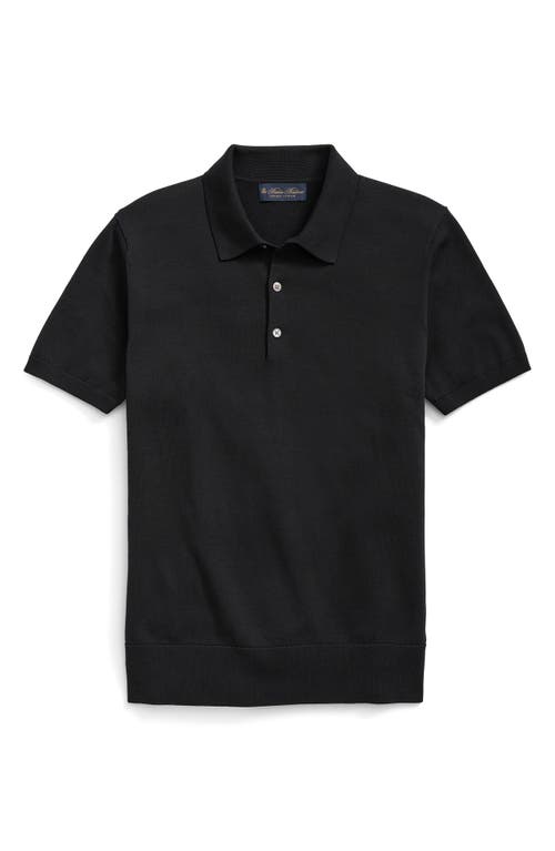 Brooks Brothers Supima® Cotton Polo Sweater in Caviar 