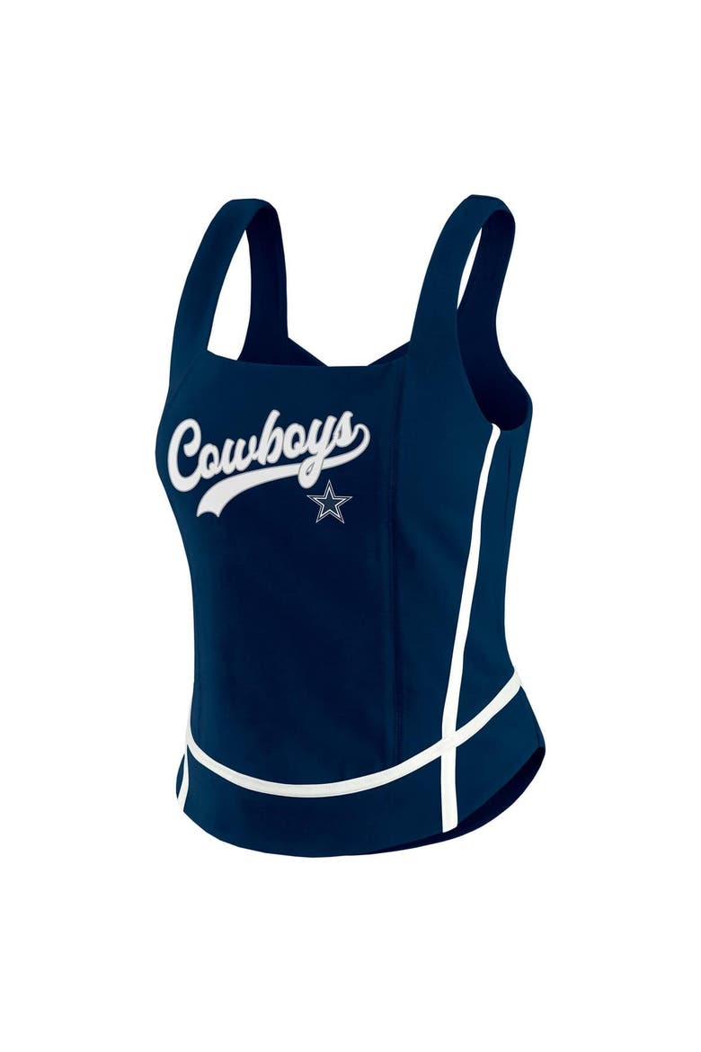 Women's WEAR by Erin Andrews Navy Dallas Cowboys Square Neck Tank Top, Alternate, color, Navy