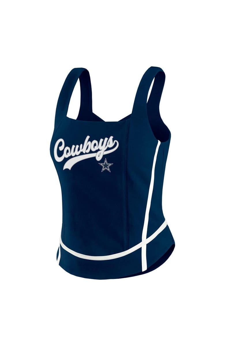 WEAR by Erin Andrews Women's WEAR by Erin Andrews Navy Dallas Cowboys Square Neck Tank Top, Alternate, color, Navy