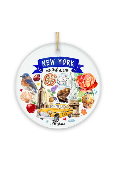 Empire State Landmarks Watercolor Ornament