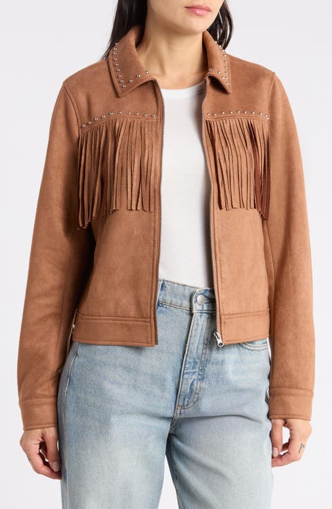 Fringe Faux Suede Jacket