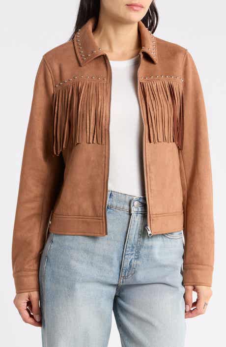Fringe Faux Suede Jacket