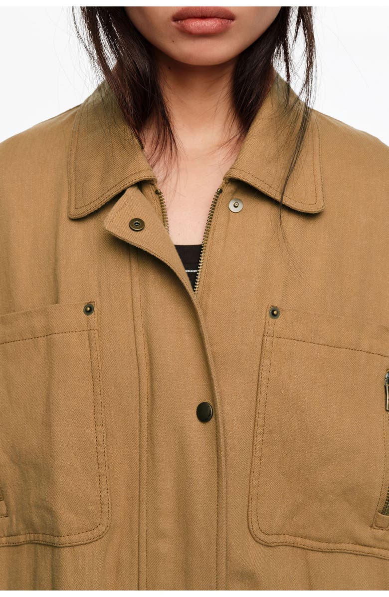 Bimba y Lola Jacket With Adjustable Waist, Alternate, color, Camel