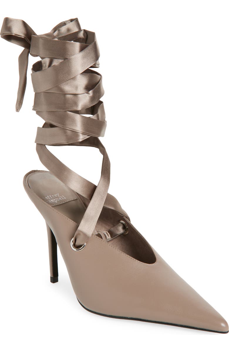 Jeffrey Campbell Grateau Ankle Wrap Mule, Main, color, Taupe