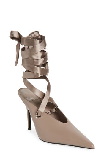 Jeffrey Campbell Grateau Ankle Wrap Mule In Brown