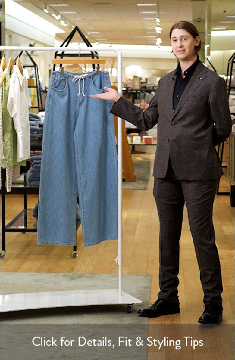 Madison Stripe Drawstring Wide Leg Jeans, sales video thumbnail