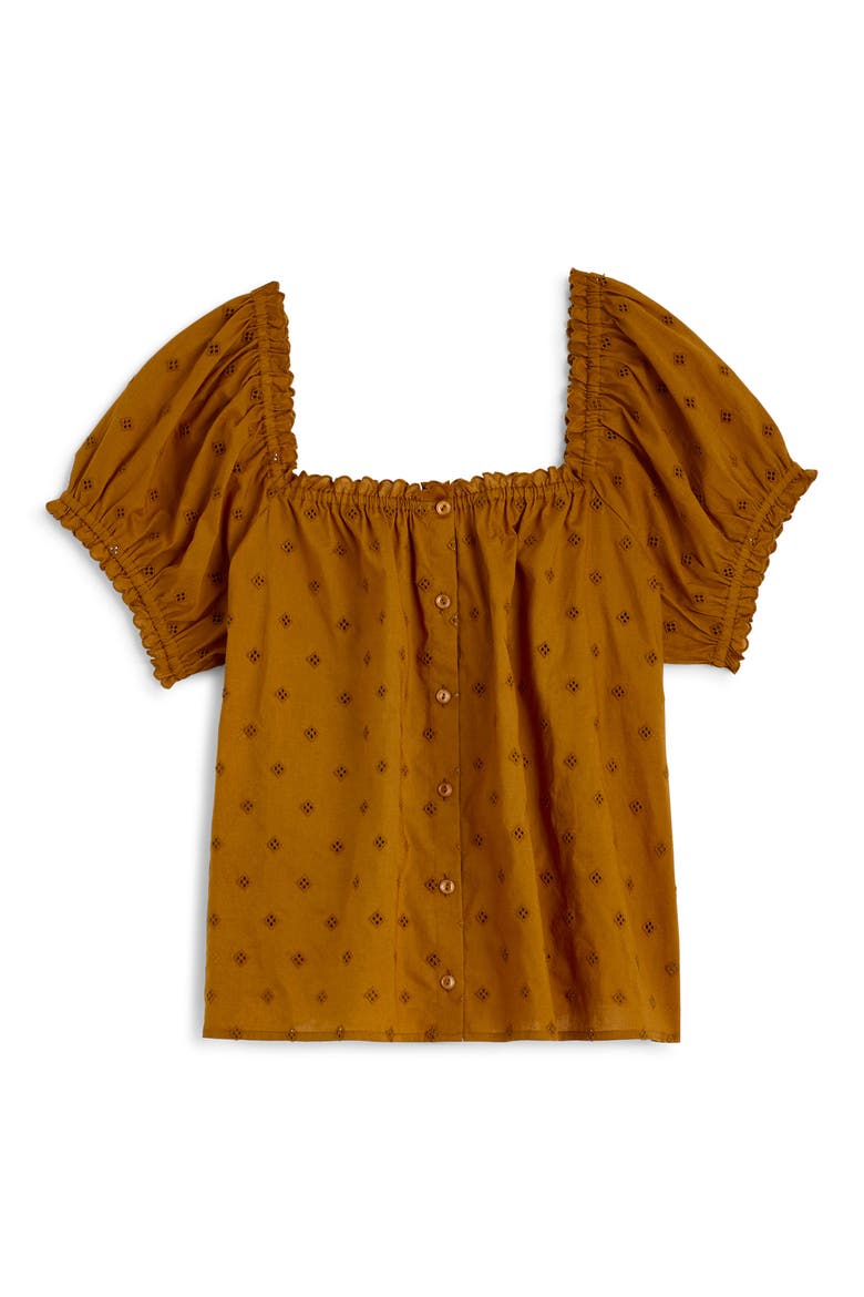 The Chateau Cotton Eyelet Top, Alternate, color, ACORN